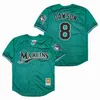 Men Baseball Throwback 94 Bad Bunny Jersey Vintage 8 Andre Dawson 35 Dontrelle Willis 20 Edward Cabrera Team Color Green White Pinstripe All Stitched Good Quality