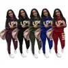 Women's Tracksuits 2 Piece Set Women Outfit LOVE Letter Print High Neck Hoodies Sweatshirt Pants Tracksuit 2022 Plus Size Streetwear Casual Suit