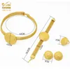 ANIID Damen-Schmuckset aus vergoldetem Äthiopien, Brautschmuck aus Dubai, Hochzeit, brasilianischer, eritreischer, afrikanischer Ohrring-Halsketten-Set 220726