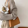 Bolsas de noite femininas de ombro vintage estampadas em cores puras com zíper nas axilas bolsas de feltro bolsas femininas para todos os jogos