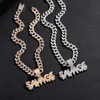 Colares de pingentes de colar de cristal selvagem de hip hop com 13mm Miami Iced Out Bling Chain Chain Men Jewelry de moda