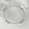 Bracelets de charme Gold Gold Cristals Pingente Chain Stars Charming Tornozeletes para Mulheres para Mulheres Pedras de Pedra de Pás de Pedra de Jóia de Jóia de Tornozelo de Torno
