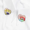 Pins Brooches Creative Personality Cartoon Cute Heart - Shaped Girl Landline Telephone Brooch Badge Label PinPins