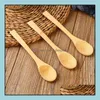 Spoons Flatware Kitchen Dining Bar Home Garden Bamboo Spoon Japanese Handmade Jam Honey Tableware Ice Cream Factory Direct Sales Drop Del