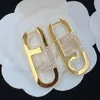Projektant studiów srebrny litera dla damskich diamentów Goldfashion luksusowe kolczyki biżuteria kobiety męskie obręcze kolczyki 2207284D
