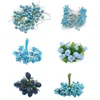 Decorative Flowers & Wreaths Blue Mix Hybrid Flower Stamen Fruit Cherry Berries DIY Cake Decoration Christmas Wedding Gift Wreath Craft Supp