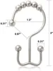 12 Pcs Stainless Steel Double Bathroom Hardware Curtain Hook for Window Shower Rods 220611