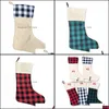 Christmas Toy Toking Grid Grid Plaid Nasma de pendente Candy Gifts Bag Pursework Dhi5D