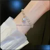 Bracelets de charme bijoux de mode de diamant de diamant pour femmes pour femmes filles français tempérament luxe Elega Dh43l