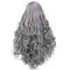 Smoke Gray Wig Fluffy Mid-Length Long Bangs Cosplay Long Curly Hair