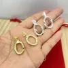 UNO de 50 Joyería chapada HOJA Pendiente de botón Alta calidad Español Original Moda 925 Plata 14k Oro Ronda Pin Pendientes Festval Joyería de lujo Regalo