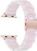 New Luxury Resin Strap For Apple Watch Bands 44mm 45mm 41mm 42mm 40mm 38mm Bands Fashion Wristbands Women Bracelet iwatch Series 7 6 5 4 SE Watchband Smart Accessories