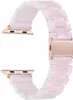 Nieuwe luxe harsriem voor Apple Watch -bands 44 mm 45 mm 41 mm 42 mm 40 mm 38 mm banden mode polsbandjes vrouwen armband Iwatch Series 7 6 5 4 SE Watchband Smart Accessories