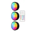 Remote Control LED Puck Lights Dimmable RGB 13 Colors Kitchen Hallway Closet Cabinet Lights Touch Sensor Decor Night Lamp1885556
