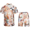22 miri sıradan gömlek tasarımcısı Hawaii ipek gömlek erkek kadın plaj şort tişört iki parça