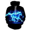 Men's Hoodies & Sweatshirts Fashionable Men's Hoodie 3D Printing Colorful Flame Pattern Spring And Autumn Style Hip Hop Personality Wild