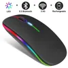 LED Wireless Mouse Rechargeable Slim Silent Mice 2.4G Portable Mobile Optical Office Mouse 3 Adjustable DPI For Notebook PC Laptop Computer Desktop