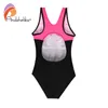 Andzhelika Colorblock Swimsuit Girls Swimwear Letter Sport Bodysuit Kid Bathing Suit Child Beach Monokini 220426