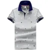 Geyik Baskı Polo Gömlek Erkekler Yaz Kısa Kollu İnce Fit Polos S Moda Sokak Giyim Üstleri Tişörtler Sıradan Golf Gömlek 220504