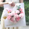 Confezione regalo Borsa da regalo a forma di cuore Scatola di carta per fiori con manico Confezione portatile rosa Decorazione per festa di nozzeRegalo