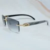 Natural Stripe Buffalo Horn okulary przeciwsłoneczne luksusowy projektant Carters okulary przeciwsłoneczne bez oprawek Vintage Driving letnie odcienie okulary akcesoria męskie