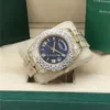 Full diamond blue Roman President Watch 2288238 433mm gold men automatic Box