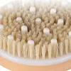 2 en 1 peau sèche brosse pour le corps poils naturels dissolvant de peau morte anti-cellulite exfolie la circulation sanguine santé outils de massage sxaug01