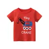 2-10Y Cartoon Print Baby Boys T Shirt per l'estate Infant Girl Escavatore T-shirt Maniche corte Abbigliamento per bambini Bambino in cotone Top 1164 E3