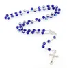 Chains Juno Faceted Glass Rosary Cross White Marina Center Catholic Prayer Religious JewelryChains