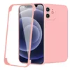 2.0MM 360 Full Body Liquid Silicone Cases Built-in Screen Protector All-Inclusive Shockproof For iPhone 13 12 11 Pro Max XR XS X 8 Plus Samsung S21 FE S22 Ultra