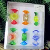 Decorative Objects & Figurines 6pcs Custom Antique Hand Blown Murano Glass Sweets Sculpture Christmas Tree Decoration Candy Pendant Children