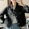 Kadın Ceketleri Bahar Sonbahar Kot Ceket Moda Büyük Boy Kore tarzı Tek Kelime Kürüst Şık Denim Katlar Kadınların Gözden Geçirme