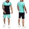 Erkek Tişörtler 2022 Erkekler Sıradan Set Moda 2 PCS Ter Takım Çizgili Kısa Kollu Tişört Şort Setleri Erkek Spor Giyim Takip Yaz Sporları