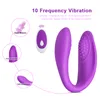 Femme vibratrice de type U-Wireless Remote U USB rechargeable G-spot stimuler le silicone Vibrateurs Adult Sexy Toy pour couple Produit