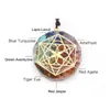 Naszyjniki wiszące Chakra Orgone Energy Chip Kamienie Kamienie Metatron Merkaba Sacred Geometry Amulet Om Reiki Healing Crystal Joga Naszyjnik