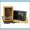 Kraft Black Gift Packaging Box With Window Cardboard Paper Party Cake Baking Candy Boxes Sn3559 Drop Delivery 2021 Packing Office School B