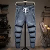 M￤ns jeans m￤n plus storlek 5xl 6xl 7xl mode street harem byxor dragstring h￶st vinter ￶verdimensionerad vintage denim byxor kl￤der kl￤der
