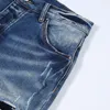 Jeans hommes denim déchiré encre brossé à la main patte de boutonnage taille américaine mode européenne et américaine lavé pantalon slim décontracté