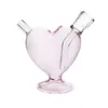 10mm cuore rosa mini gorgogliatore smussato pipa ad acqua in vetro bong Osgree Accessorio per fumatori per dynavap