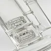 最新の透明および滑らかなMobiusのボロケイ酸ガラス水の2つのPercs 12インチの背の高いチューブ（GB-186）デュアルタイヤフィルターシステムボンズ