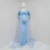 ピンクのマタニティドレスPography Propss Shalpled Less Pregnancy Long Dress妊娠中の女性マキシガウンベビーシャワーPOシュートQ172V