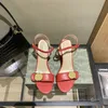 Womens High Heels Sandals Designer Slide Slippers Fashion Leather Luxury Platform Shoes Wedding Party 35-42
