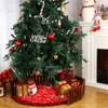 Jupe d'arbre de Noël par sublimation avec bord volanté en toile de jute et lin, décoration d'arbre de Noël, décoration de maison, décorations de vacances de Noël, livraison DHL