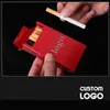 Boîtier de cigarette coulissante personnalisée GRATUITE Ultrahin Pushatic Popup Metal Cigaret Boîte de lettrage personnalisé Gift 220707