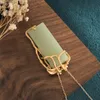 Pendant Necklaces China Style Design Classic Women Copper Gold Plated Magpie Flower Branch Green Square Hetian Jade NecklacePendant Sidn22