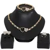 아프리카 여성 심장 세트 웨딩 쥬얼리 세트 귀걸이 xoxo 목걸이 팔찌 선물 201222