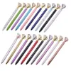 Crystal Glass Kawaii Ballpoint Pen Big Gem Ball Pens With Large Diamond Fashion School Office Supplies novelty gift