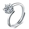 Anillo de moissanita de 1CT, anillos de compromiso de boda de diamante solitario Halo para mujer, regalo de joyería de plata sólida 925