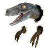 3D dinossauro simulação ornamentos velociraptor conjunto de resina adesivos de parede atmosfera decoração adereços adequados para festa art 220406