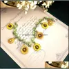 Bracelets de charme csxjd bracelet vintage alliage de fleur de tournesol cuire laquer femme bijoux de gouttes